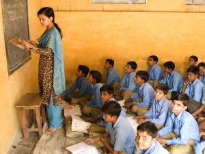 teacher in a class in india
