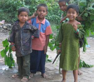village children playing