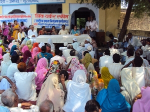 crowds waiting their turn at the Oct 2011 health camp